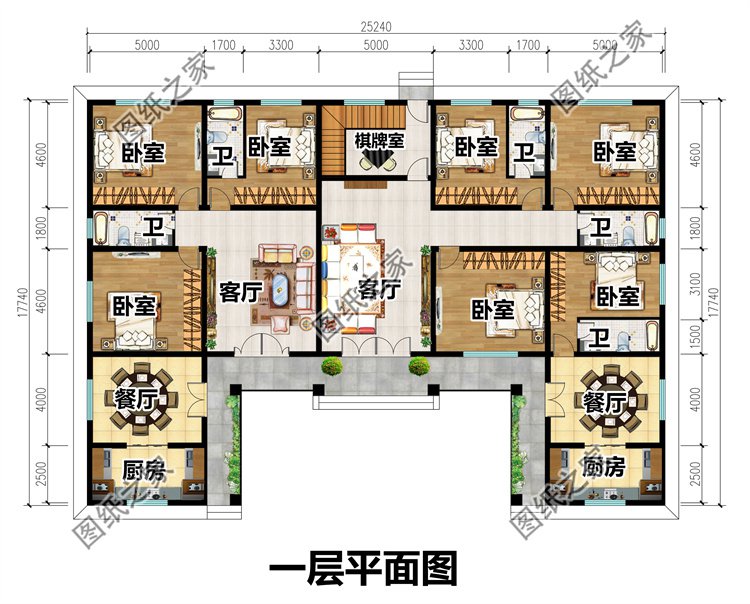 中式一層農(nóng)村別墅設(shè)計(jì)圖