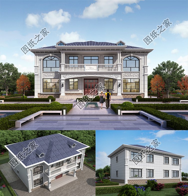 對稱型歐式別墅設(shè)計(jì)圖效果圖