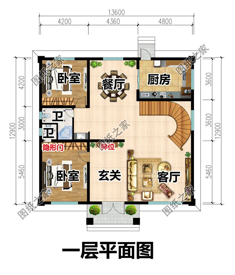 二層別墅設(shè)計圖一層