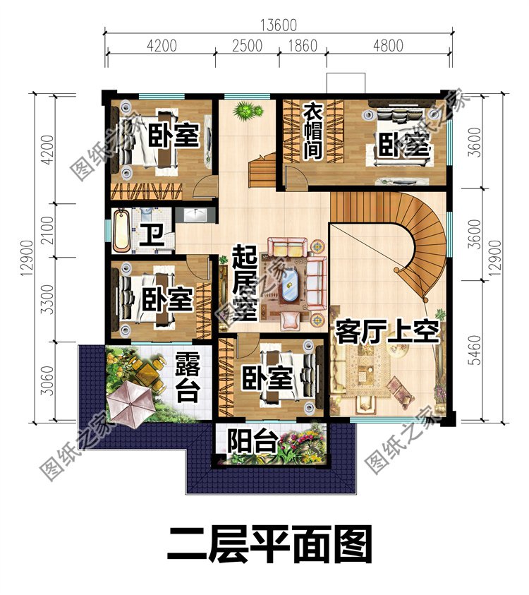 二層別墅設(shè)計圖二層
