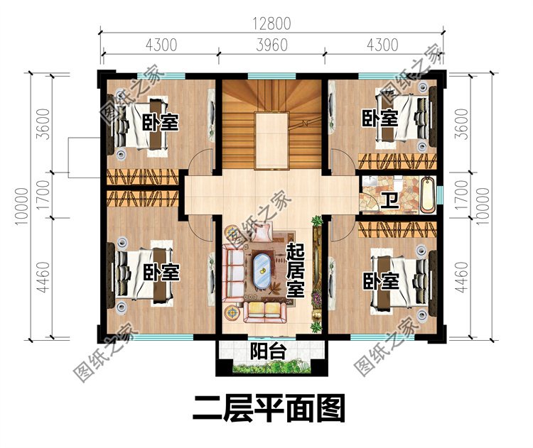 二層自建房別墅設(shè)計(jì)圖二層