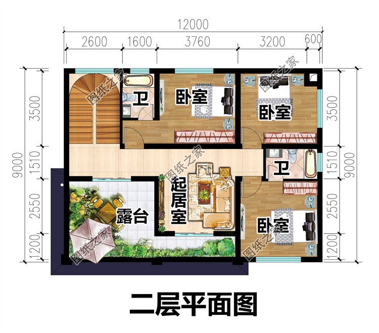 農(nóng)村別墅設(shè)計圖二層精選二層