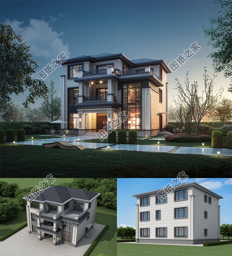 三層農(nóng)村自建別墅設計圖效果圖