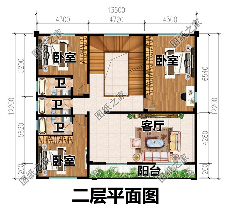 三層別墅設(shè)計(jì)二層