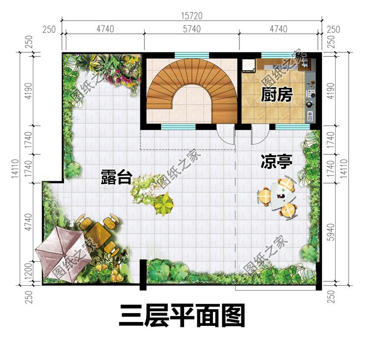 時尚現(xiàn)代三層農(nóng)村別墅三層