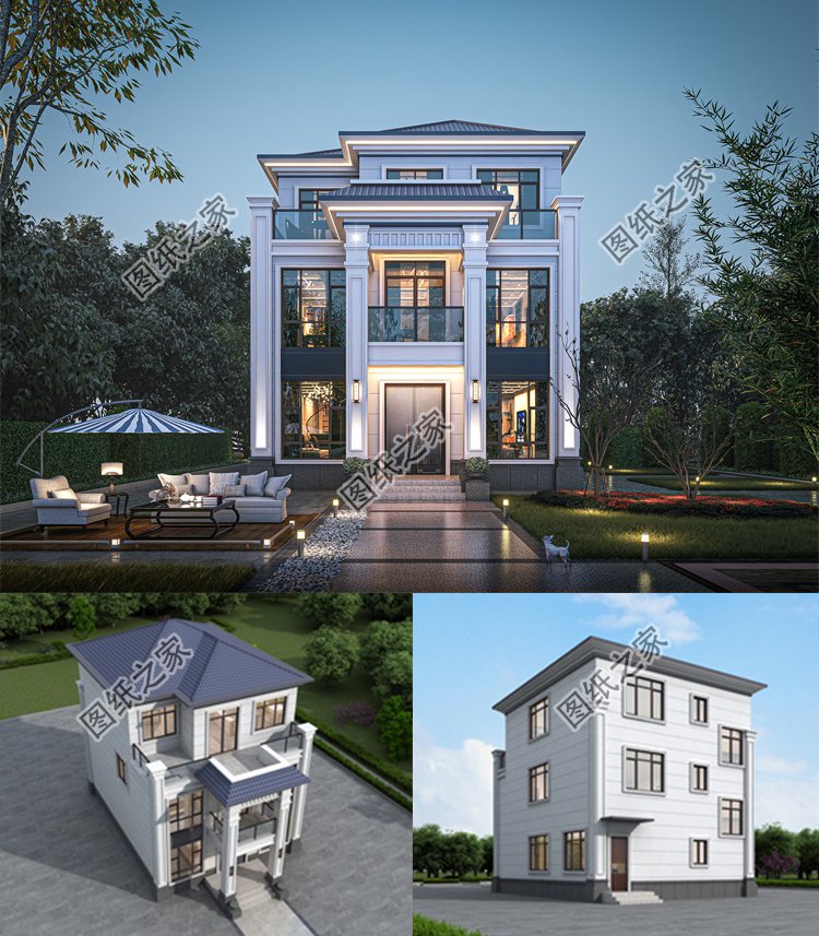 農(nóng)村自建的三層別墅設計圖效果圖