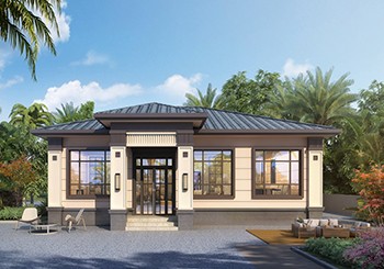 一層農(nóng)村自建房別墅設(shè)計(jì)圖，簡(jiǎn)潔時(shí)尚的設(shè)計(jì)，給父母建養(yǎng)老房