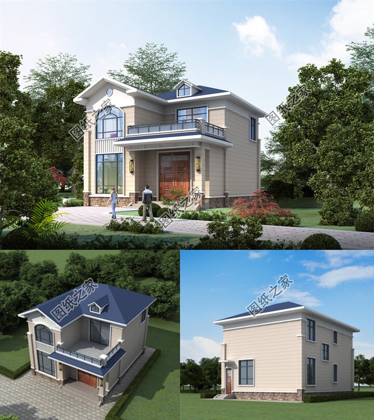 二開(kāi)間二層別墅設(shè)計(jì)圖效果圖