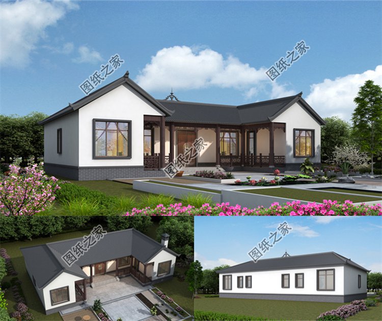 自建一層三合院別墅圖1