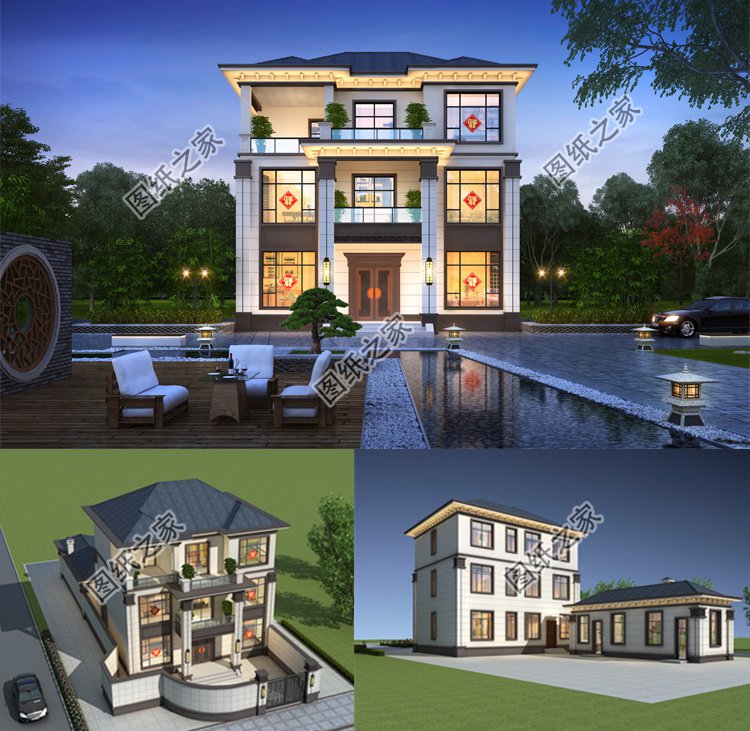 經(jīng)典三層別墅設計圖效果圖