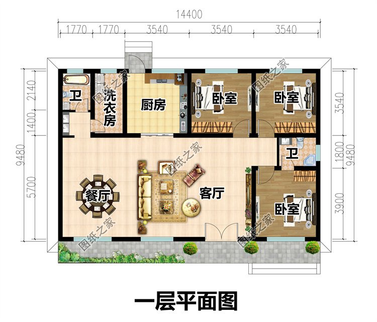 人字坡紅磚一層別墅2