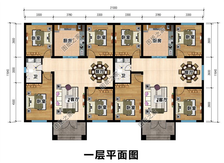 農(nóng)村兄弟一層雙拼別墅2