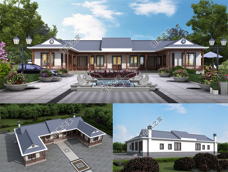 新中式一層雙拼別墅1