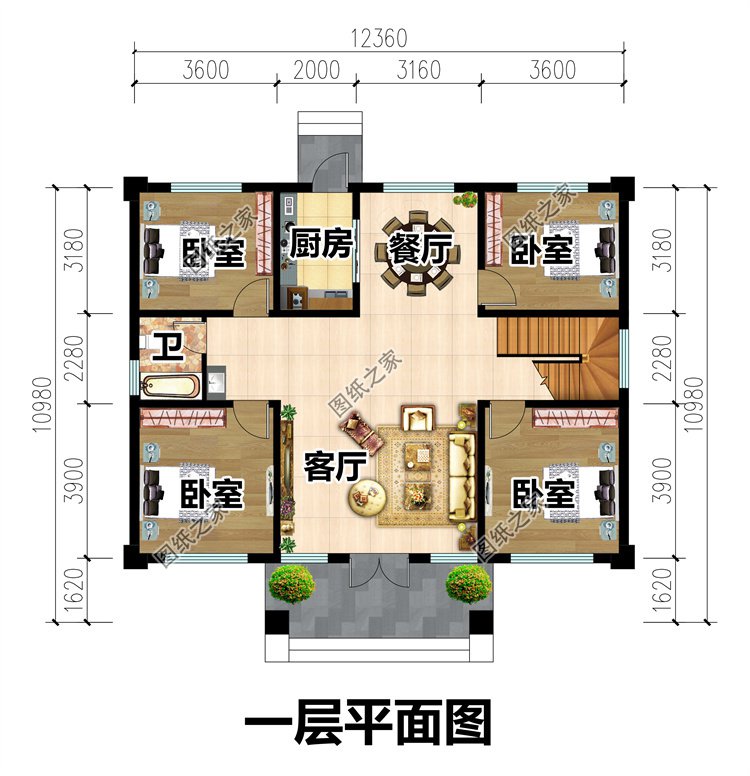 一層農(nóng)村自建房設(shè)計圖2