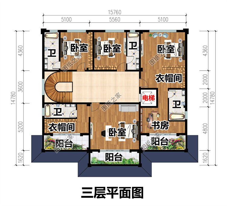 獨(dú)棟三層別墅設(shè)計(jì)圖4