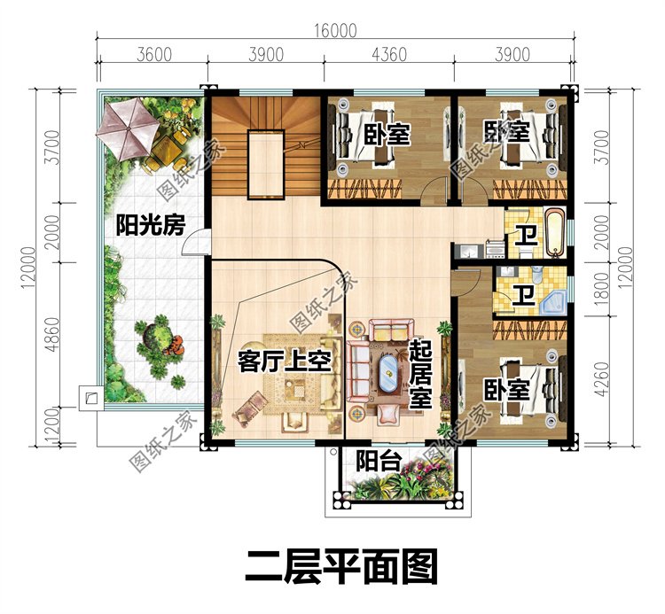 帶陽光房二層小別墅3