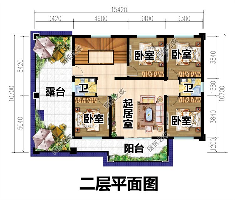 四開(kāi)間二層別墅3