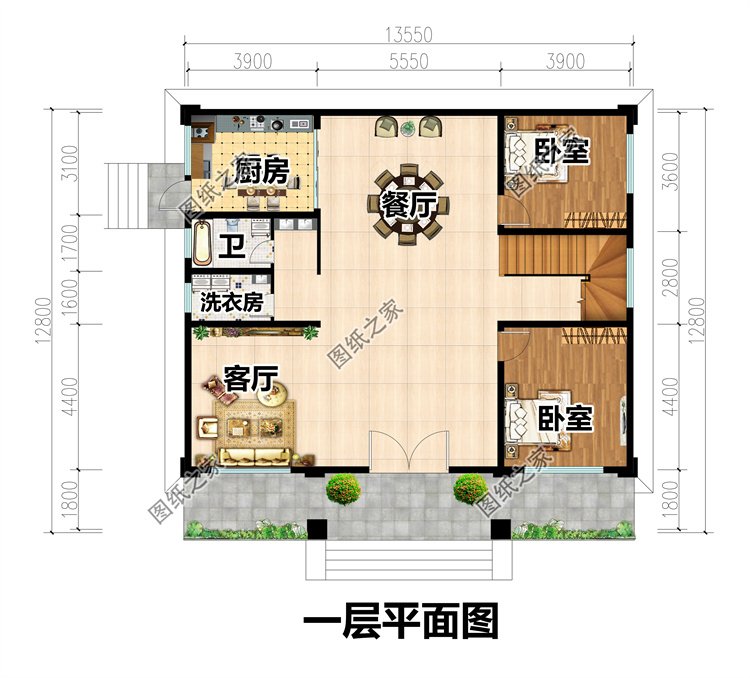 二層農(nóng)村小別墅自建房設計圖1