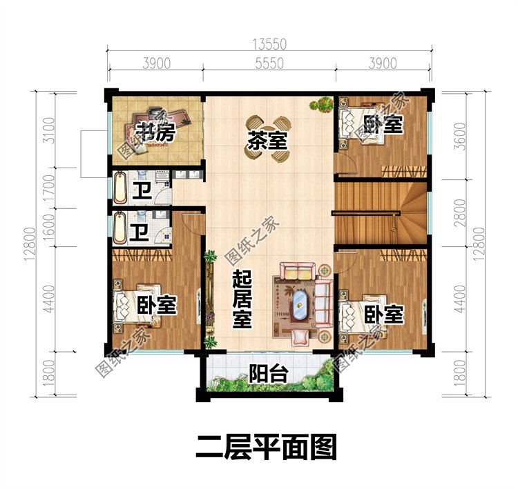 二層農(nóng)村小別墅自建房設計圖2