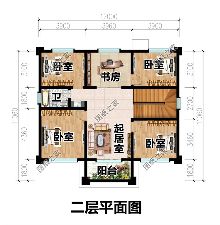 二層農(nóng)村自建房設計圖3