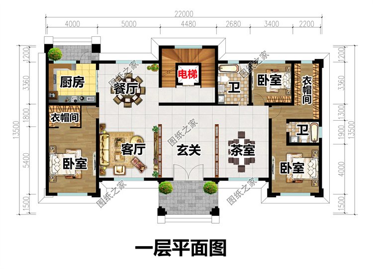 五開間農(nóng)村別墅設(shè)計(jì)圖2